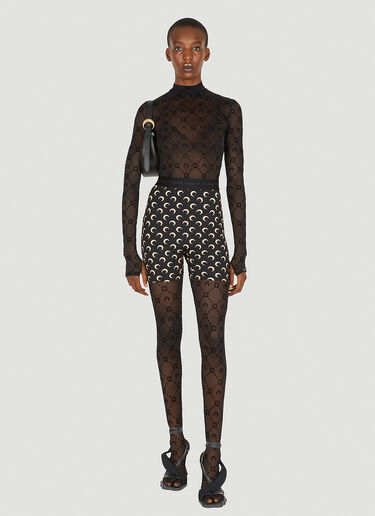 Marine Serre Flocked Mesh Leggings Black mrs0252028