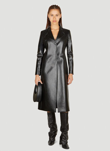 Coperni Trompe-Loeil Tailored Faxu Leather Coat Black cpn0253001