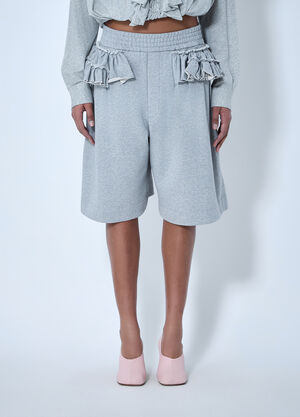 Dries Van Noten Knit Shorts with Frayed Pocket Details Grey dvn0264013