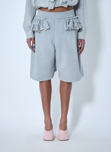Dries Van Noten Knit Shorts with Frayed Pocket Details Grey dvn0264013