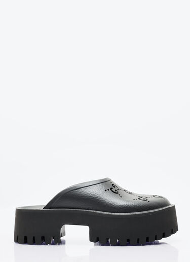 Gucci Perforated G Platform Mules Black guc0245092