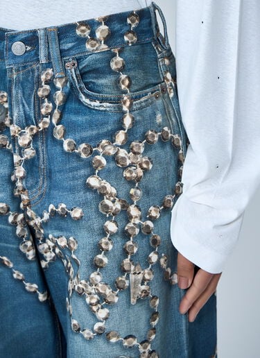 Acne Studios Printed Jeans Blue acn0263008