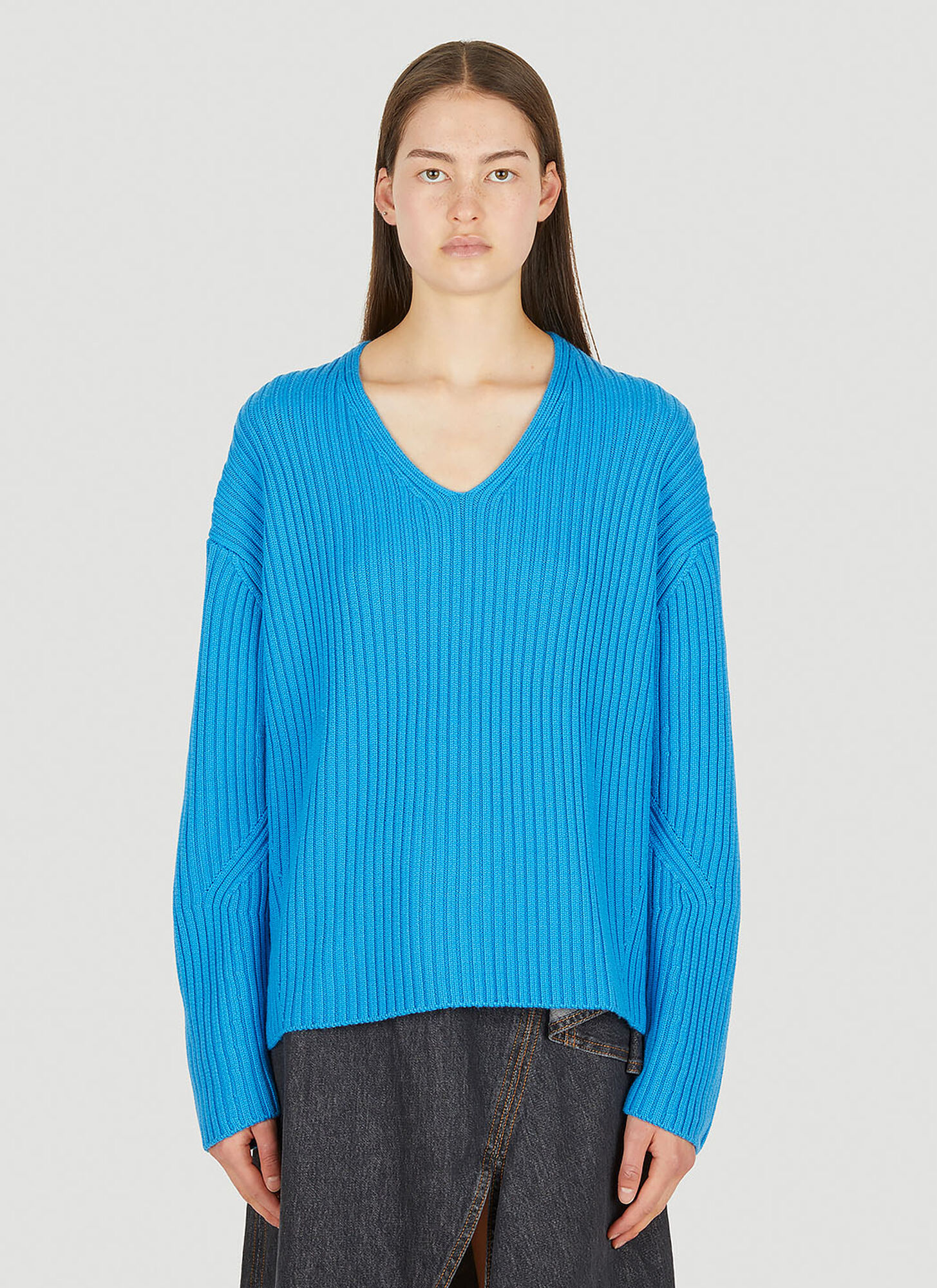 Studio Nicholson Ribbed Sweater Female Blue