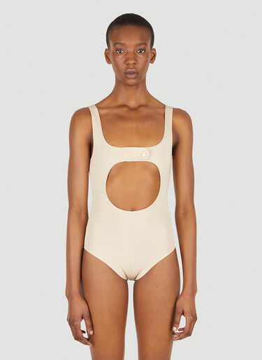 Courrèges Circle Button Bodysuit Beige cou0247009
