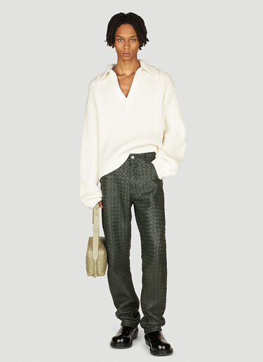 Bottega Veneta Intrecciato Leather Pants Green bov0153003