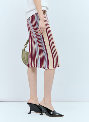 Bottega Veneta 条纹针织中长半身裙  彩色 bov0257013