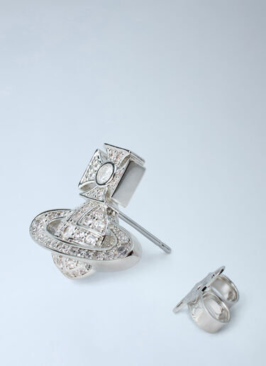 LN-CC® - Vivienne Westwood: Carmela Bas Relief Earrings - Silver Vivienne Westwood Carmela Bas Relief Earrings Silver vvw0366023