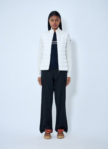 Moncler Quilted Zip-Up Jacket White mon0263046