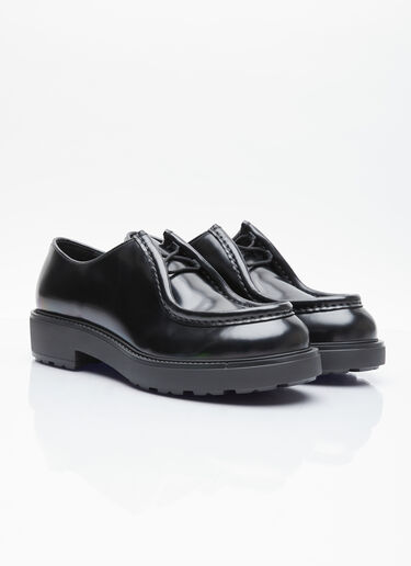 Prada Leather Lace-Up Shoes Black pra0154010