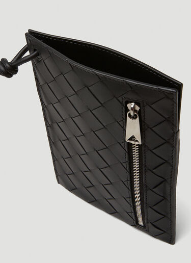Bottega Veneta Intreccio Lanyard Wallet Black bov0149073