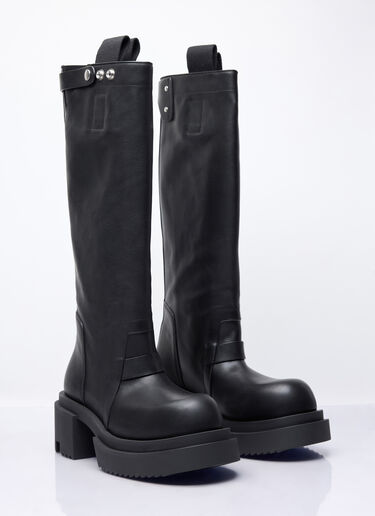 Rick Owens Knee-High Pull-On Begun Boots Black ric0257020