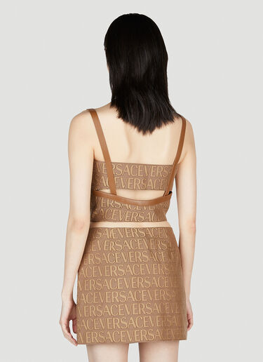 Versace Logo Bustier Top Brown vrs0253004