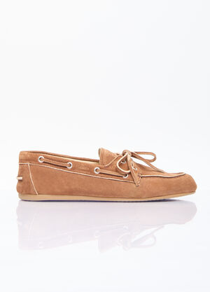 Miu Miu Faded Suede Loafers Brown miu0256046