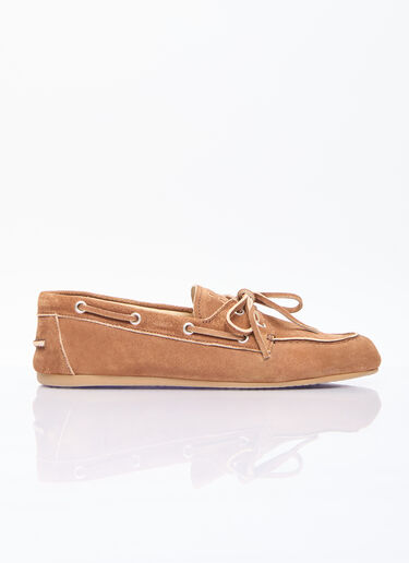 Miu Miu Faded Suede Loafers Brown miu0256046