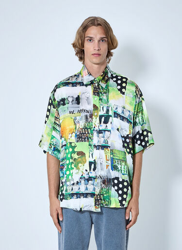 LN-CC® - Martine Rose: Boxy Wrap Shirt - Green Martine Rose Boxy Wrap Shirt Green mtr0164011