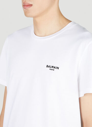 Balmain Flock Logo T-Shirt White bln0151001