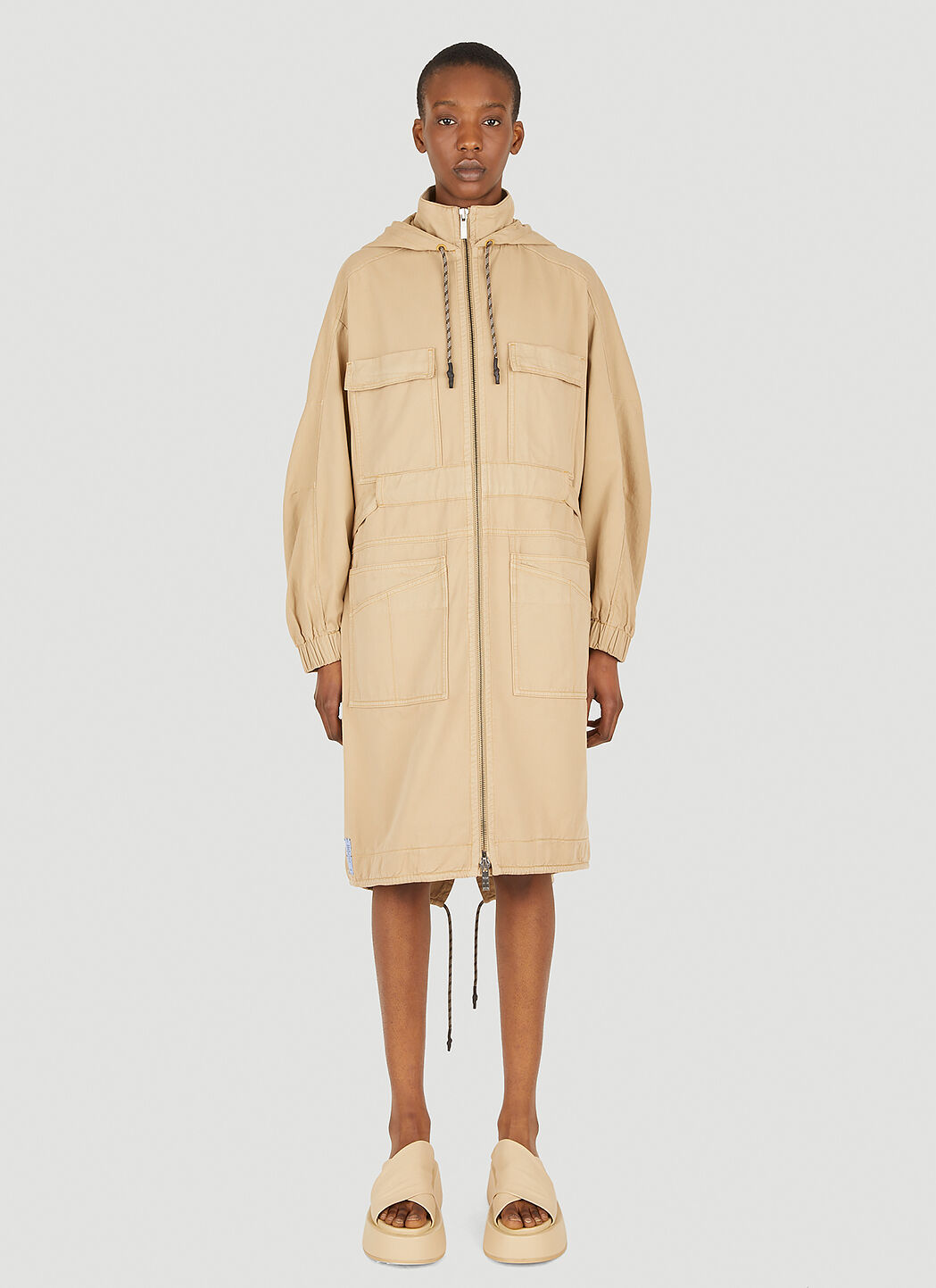 Cinched waist parka sale