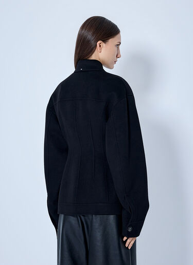 LN-CC® - Sportmax: Structured Button-Down Jacket - Black Sportmax Structured Button-Down Jacket Black spx0265011