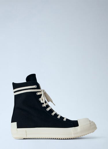 LN-CC® - Rick Owens DRKSHDW: High-Top Canvas Sneakers - Black Rick Owens DRKSHDW High-Top Canvas Sneakers Black drk0166018