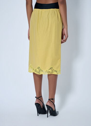LN-CC® - Saint Laurent: Laced Half-Slip Skirt - Yellow Saint Laurent Laced Half-Slip Skirt Yellow sla0263020
