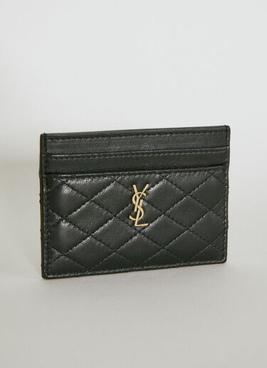 Saint Laurent Gaby Leather Cardholder Black sla0253176