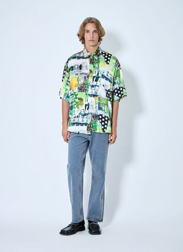 LN-CC® - Martine Rose: Boxy Wrap Shirt - Green Martine Rose Boxy Wrap Shirt Green mtr0164011
