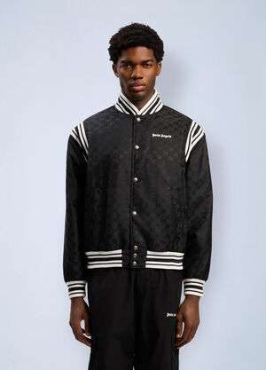 Palm Angels Monogram Jacquard Bomber Jacket Black pma0162026