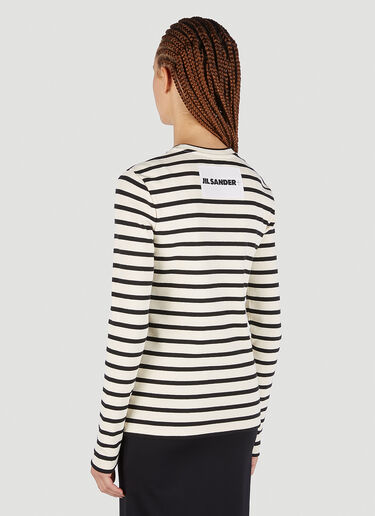 Jil Sander+ 条纹长袖 T 恤 白色 jsp0251014