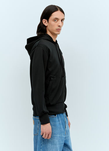 Comme Des Garçons PLAY 로고 패치 지퍼 후드티셔츠 블랙 cpl0356013