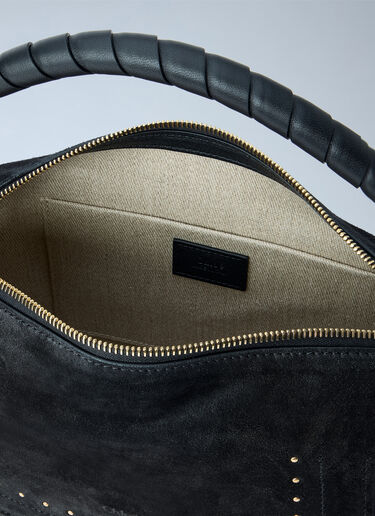 Chloé Marcie Medium Studded Suede Shoulder Bag Black chl0265056