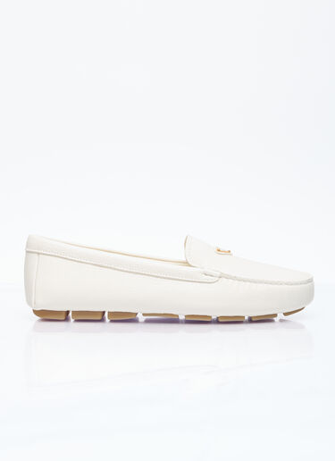 Prada Driver Leather Loafers Beige pra0256018