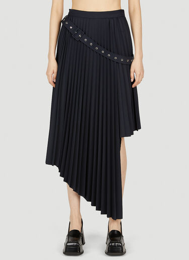 Eyelets Belt Strap Pleated Skirt Rokh Eyelets Belt Strap Pleated Skirt Navy rok0252005