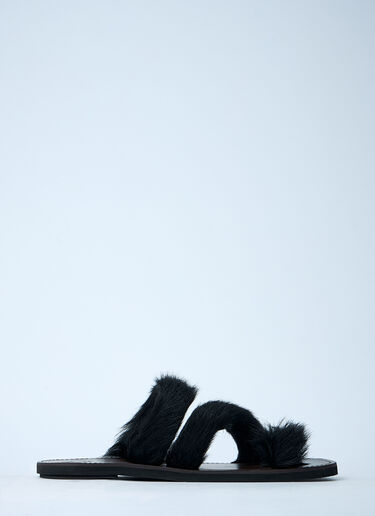Dries Van Noten Wooled Leather Sandals Black dvn0160031