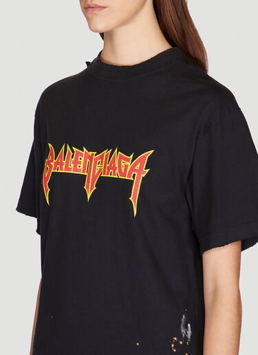 Balenciaga Logo Print T-Shirt Dress Black bal0248050