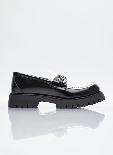 Gucci Interlocking G Chain Leather Loafers Black guc0153065