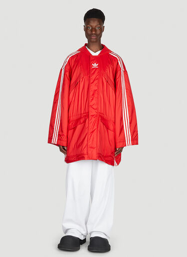 Balenciaga x adidas Logo Print Parka Coat Red axb0151003