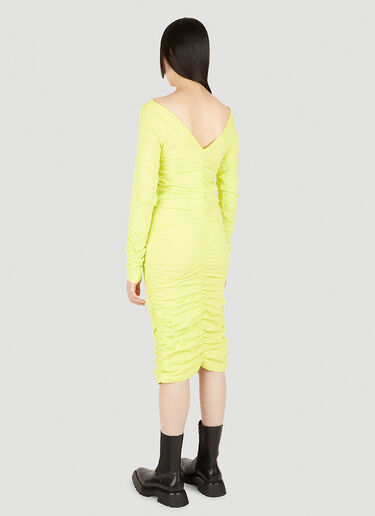 Helmut Lang Ruched Mid Length Dress Yellow hlm0247022