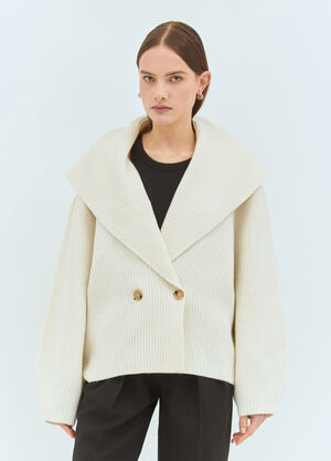 TOTEME Shawl-Lapel Cardigan Cream tot0259043