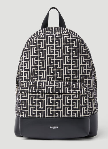 Monogram Jacquard Backpack Balmain Monogram Jacquard Backpack Black bln0153032