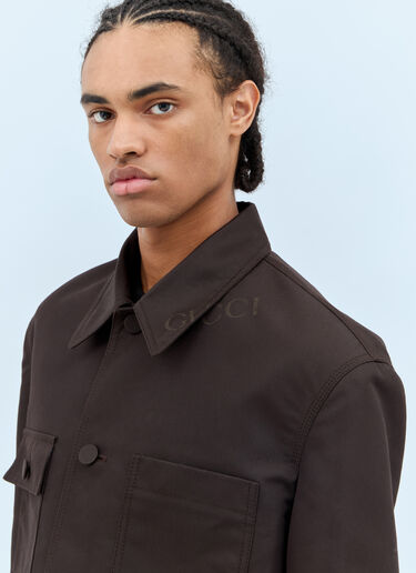 Gucci Technical Cotton-Blend Jacket Brown guc0158011