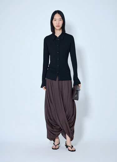 Toteme Fitted Jersey Shirt Black tot0265035