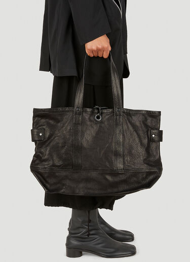 Yohji Yamamoto Leather Tote Bag Black yoy0148020