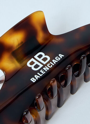 Balenciaga ロゴプリント ホリーヘアクリップ  ブラウン bal0259046