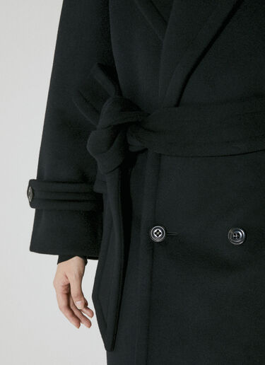 Saint Laurent 울 더블 브레스티드 롱 코트  블랙 sla0253175
