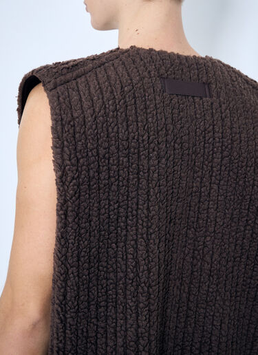 Homme Plissé Issey Miyake 羊毛罗纹背心  棕色 hmp0159012