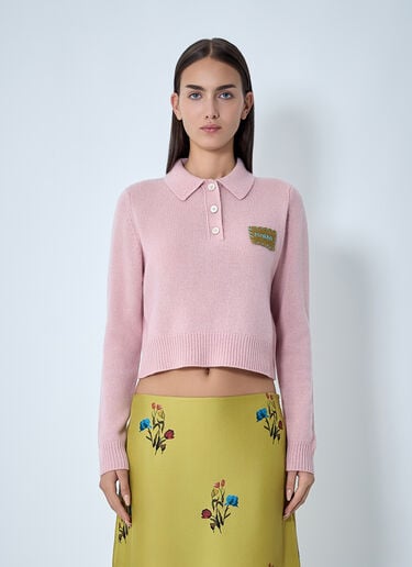 Logo Patch Sweater Marni Logo Patch Sweater Pink mni0262006