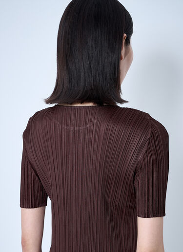 Pleats Please Issey Miyake Pleated Midi Dress Brown plp0260015