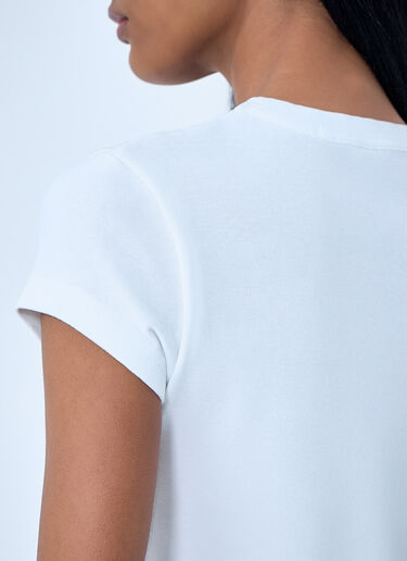 Alexander Wang Logo Motif Cotton Jersey T-Shirt White awg0263015