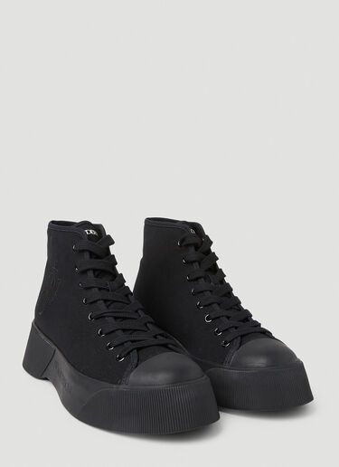JW Anderson Logo Embroidered High Top Sneakers Black jwa0151003
