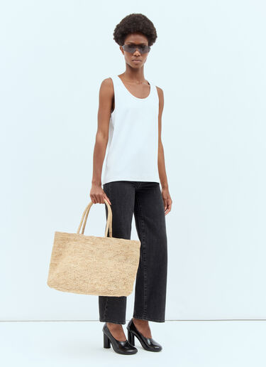 The Row Oregon Raffia Handbag Beige row0256042